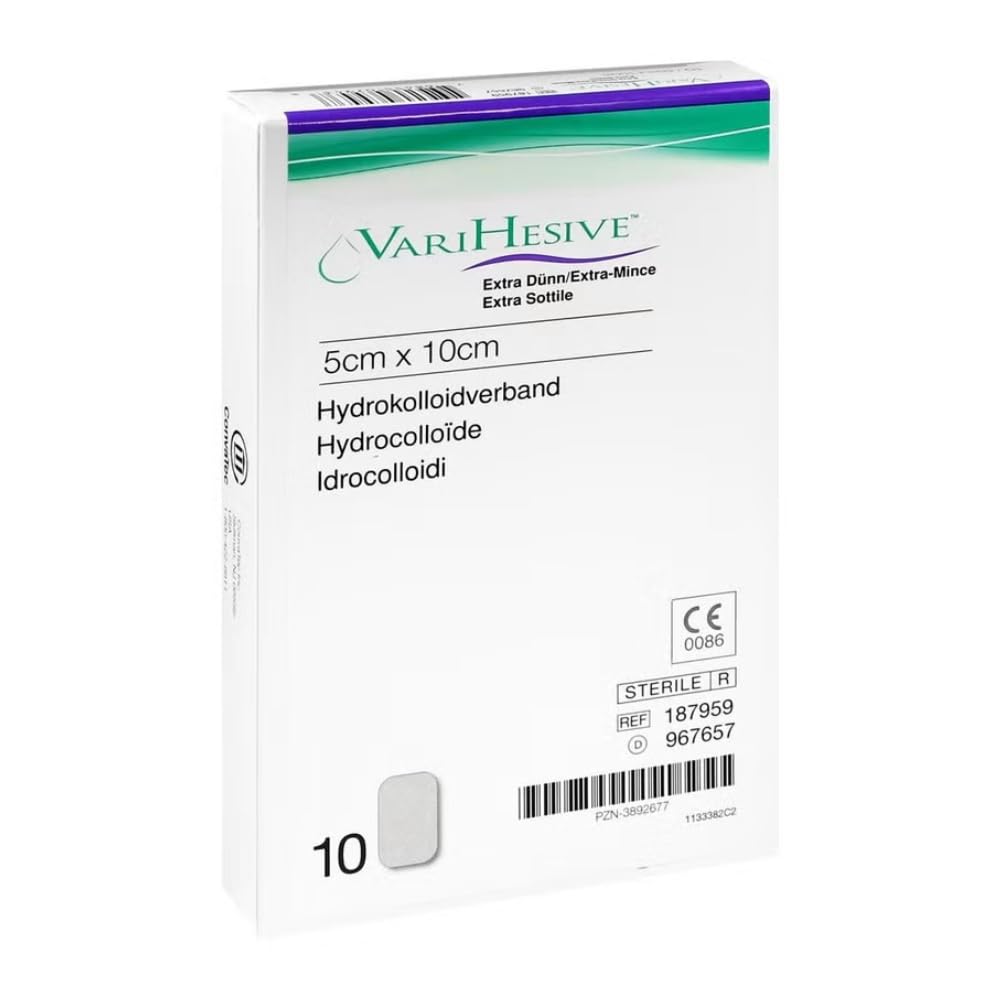 Varihesive cerotti idrocolloidali extra dünn, 5 cm x 10 cm, confezione da 10 pezzi