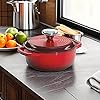 Lodge 1.5 Quart Enameled Cast Iron Dutch Oven with Lid – Dual Handles – Oven Safe up to 500° F or on Stovetop - Use to Marinate, Cook, Bake, Refrigerate and Serve – Red #1