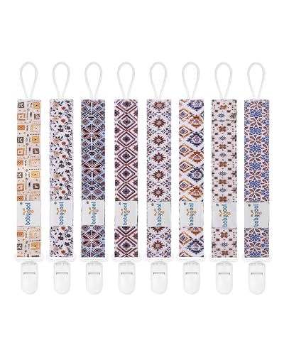 Image of babygoal Baby Boho Pacifier Clips 8 Pack 8PB29