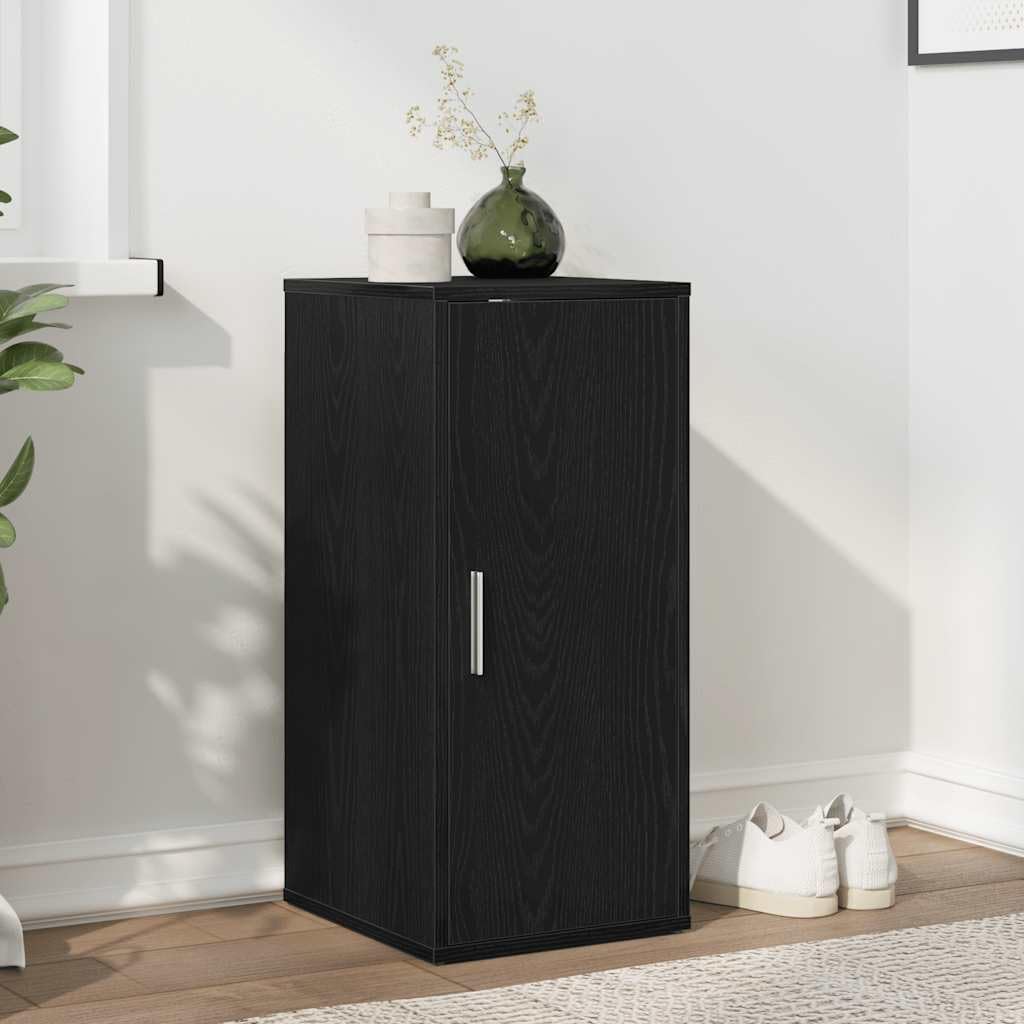 vidaXL Zapatero de Madera de Roble Negro 32x35x70 cm