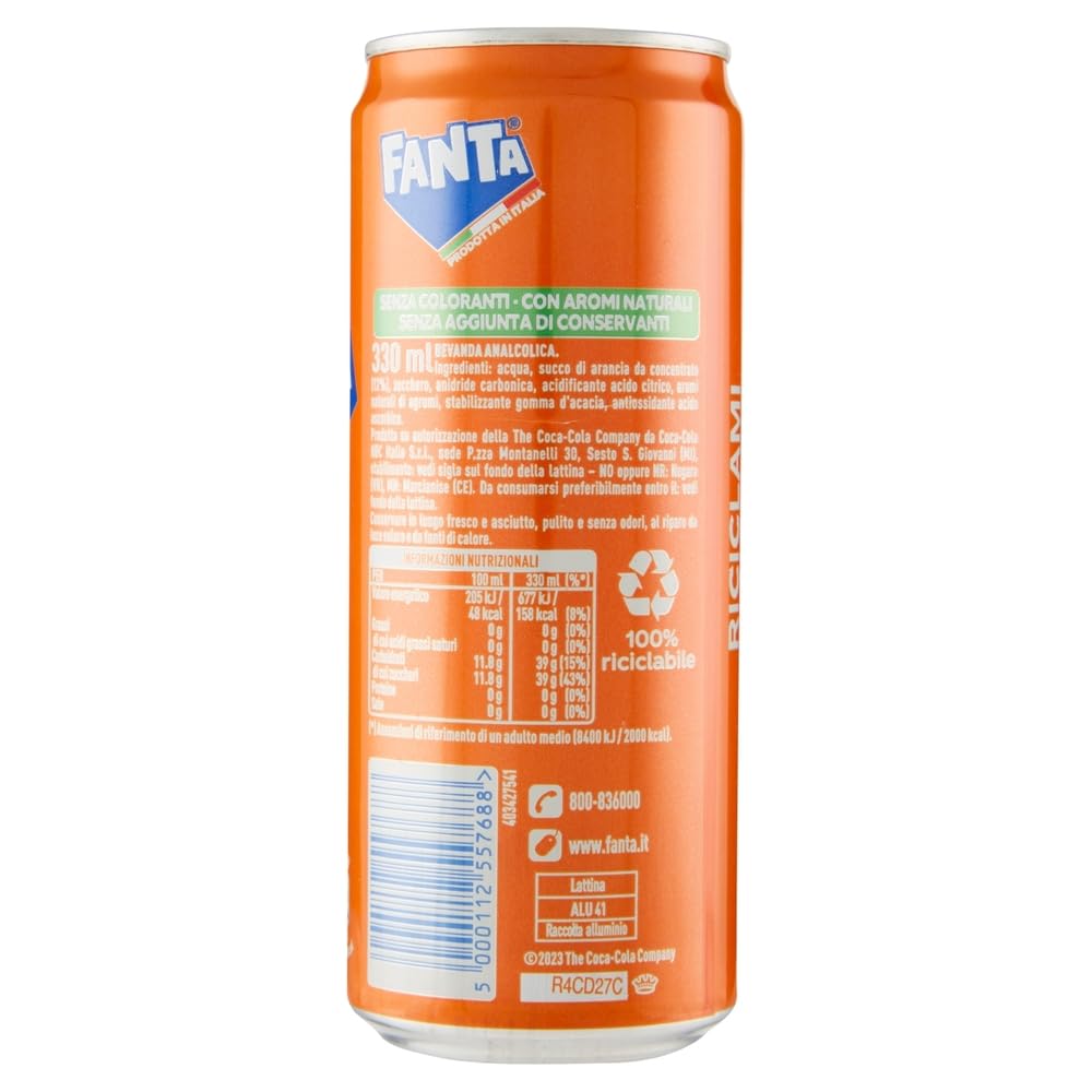 Italian Gourmet Orange Soda 48×330 ml Erfrischungsgetränk mit Orangengeschmack fruchtig spritzig ohne Alkohol Familienpack + Italian Gourmet Polpa