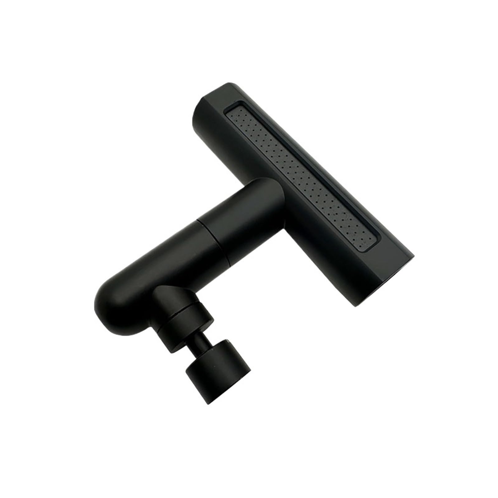 Black/Chrome-Plated Swivel Waterfall Tap Extension Adapter, ABS Plastic Waterfall-Style Pressurised Aerator Spout(Black)