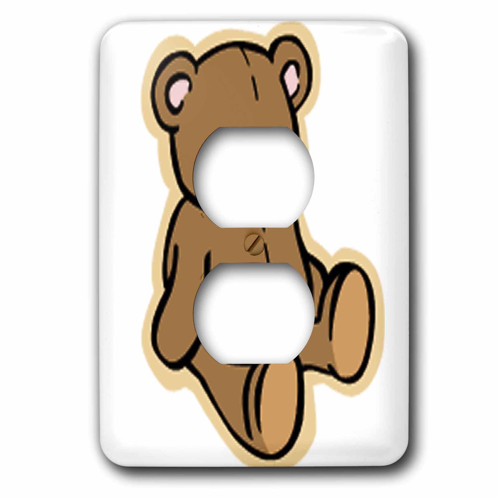Cache-prise ours en peluche marron 3dRose LSP_37353_6 pour double prise