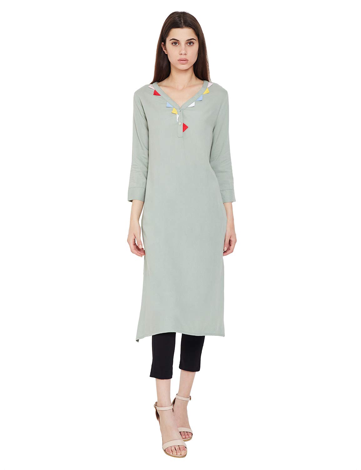 oxolloxo Women's Viscose 3/4th Sleeve Tunic-picture-13