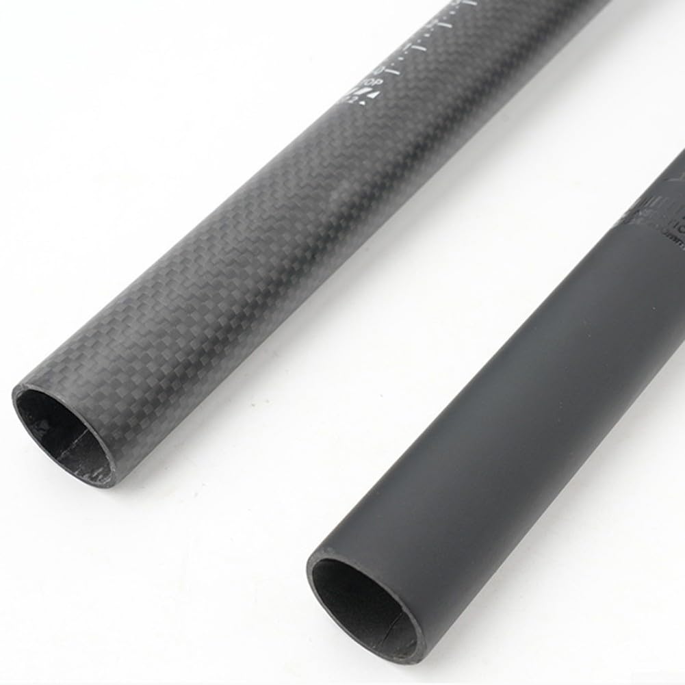 Tige de selle en fibre de carbone pour VTT et vélos de route avec texture 3K et UD, tube droit ultra léger de 186 g avec échelle de hauteur intégrée pour le réglage du siège