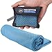 Cooling Towels - Sweat Rag & Towel for Gym, Workout, Running, Golf, Yoga - Head & Neck Cooling Wraps for Hot Weather - Neck Cooler for Quick Cool Down - Skin Cancer Foundation Recommended - Light Blue