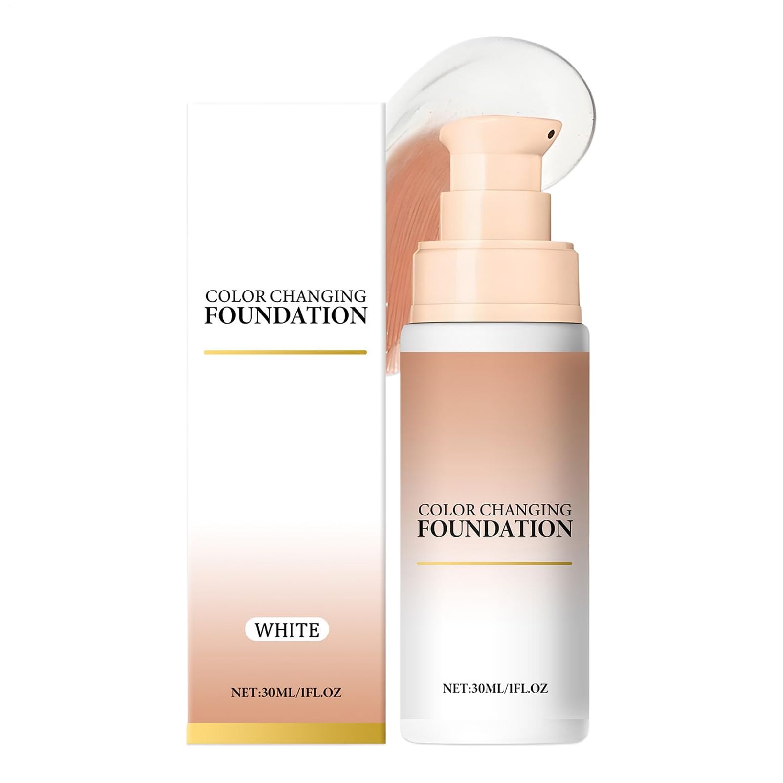 flawlis Colour Changing Warm Skin Tone Foundation Naturally Blends Moisturizing Foundation Makeup Long Lasting Waterproof Poreless Liquid Cover