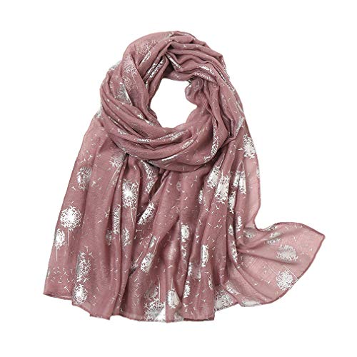 KAVINGKALY Écharpe imprimée de pissenlit pour femmes - Écharpe de créateur de célébrité pour femmes Doux Léger Long Grand Wrap Style De Mode Toutes Saisons Écharpes Châle Beau Cadeau (Skin pink) Cover