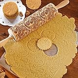 Idea de regalo de Navidad】 También como idea de regalo encuentro el patrón de rodillo de masa de Navidad genial, ya que es algo muy especial y hornear galletas para todos. Rodillo de masa en relieve de Navidad con un patrón muy grande, que se adapta a cualquier galleta, según sea necesario. El rodillo de masa de papel de Navidad está impecablemente procesado y se ve tan agradable que también es maravilloso como regalo para Navidad.