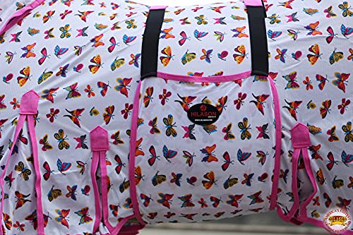 HILASON 66 in Horse Fly Sheet Uv Protect Mesh Bug Mosquito Summer Butterfly Pink - Image 6