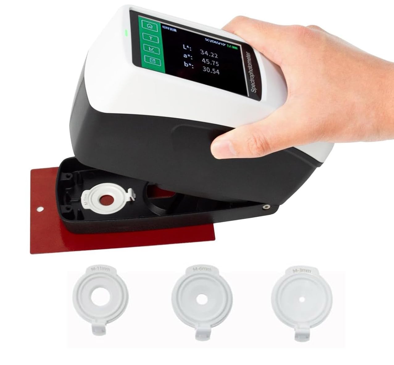 Lab Three Caliber Spectrophotometer Portable Horizontal Spectrophotometer with Caliber Φ11mm,Φ6mm,Φ3mm Measurement Repeatability DE*ab≤0.02 Display Accuracy 0.01 30+ Measurement Indexes