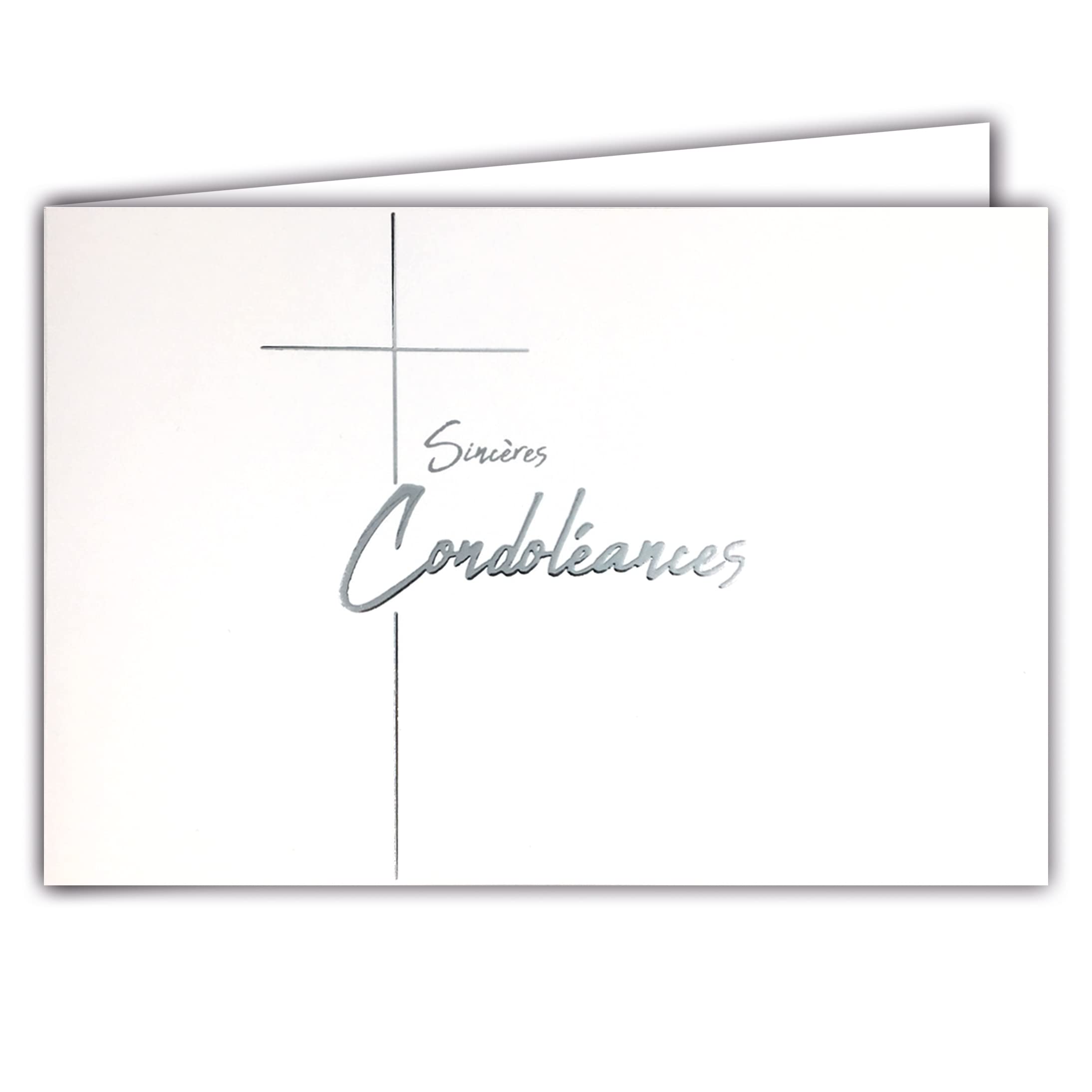 Afie 64-1088 Horizontal Card with Thoughtful Best Man with Catholic Cross, Glossy Silver, Open Card, White Inside with White Envelope, Format 12 x 17.5 cm