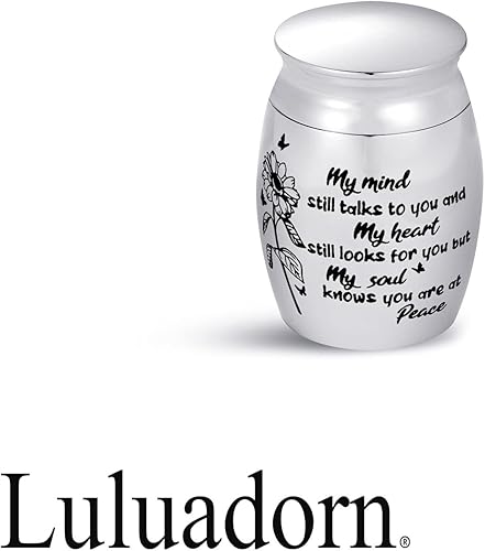 Miniatura 2 de Mini urna de cremación para cenizas Queridos amigos de la familia Mi mente todavía te habla Mi corazón todavía te busca pero mi alma sabe que estás