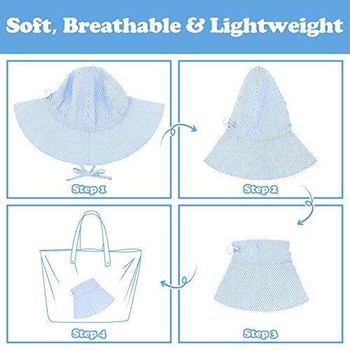 Baby Sun Hats 12-18 Months Toddler Hats For Boys Toddler Sun Hat Baby Girl Sun Hat Toddler Bucket Hat Blue Summer Hat #TOP5