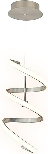 Miniatura 7 de Ultralux Helix - Lámpara colgante LED en espiral blanco mate, regulable 950 lúmenes 3000K, iluminación colgante de 17 W para isla de cocina,