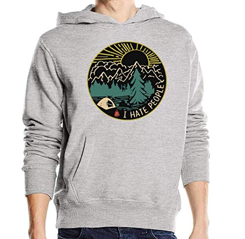 Pull camping gris I Hate People hoodie unisexe XL pour les amoureux de liberté