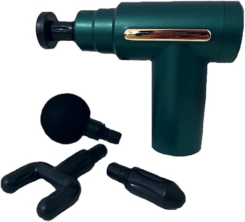 Miniatura 1 de Mini pistola de masaje con 6 ajustes de sensor de velocidad y presión que aceleran la fuerza, viene con 4 cabezas diferentes y hoja de masaje