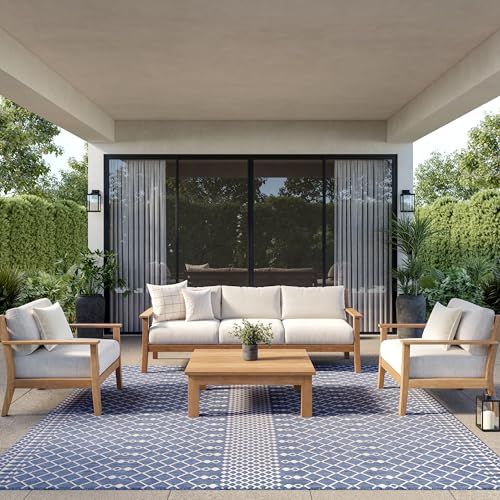Nourison Home Positano Navy Blue 8' x Square Area Rug - Easy Clean, Non Shedding, Bed Room, Living Room, Dining Room, Kitchen (8' x Square)