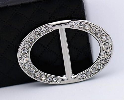 Luxury Fashionable Oval Rhinestone Metal Scarves Buckle Silk Sarf Clasp Clips Clothing Neckerchief Ring Wrap Holder for Women Girls Xmas Gift (Silver) - Image 4