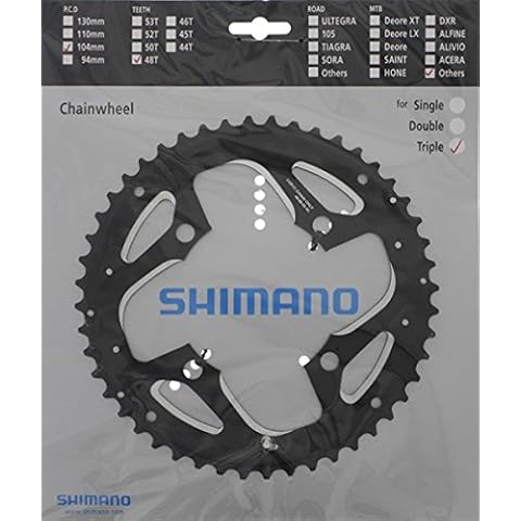 SHIMANO Unisex - Erwachsene Trekking FC-T551 Fahrradkettenblatt, Schwarz, 104 mm Cover