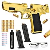 SarvaYoni Toy Gun with Soft Bullets, Toy Pistol with Jump Ejecting Mag, Toys Foam Blaster with 40 Pcs EVA Darts, Gifts for Boys Kids and Girls Ages 7,8,9,14+, Gold