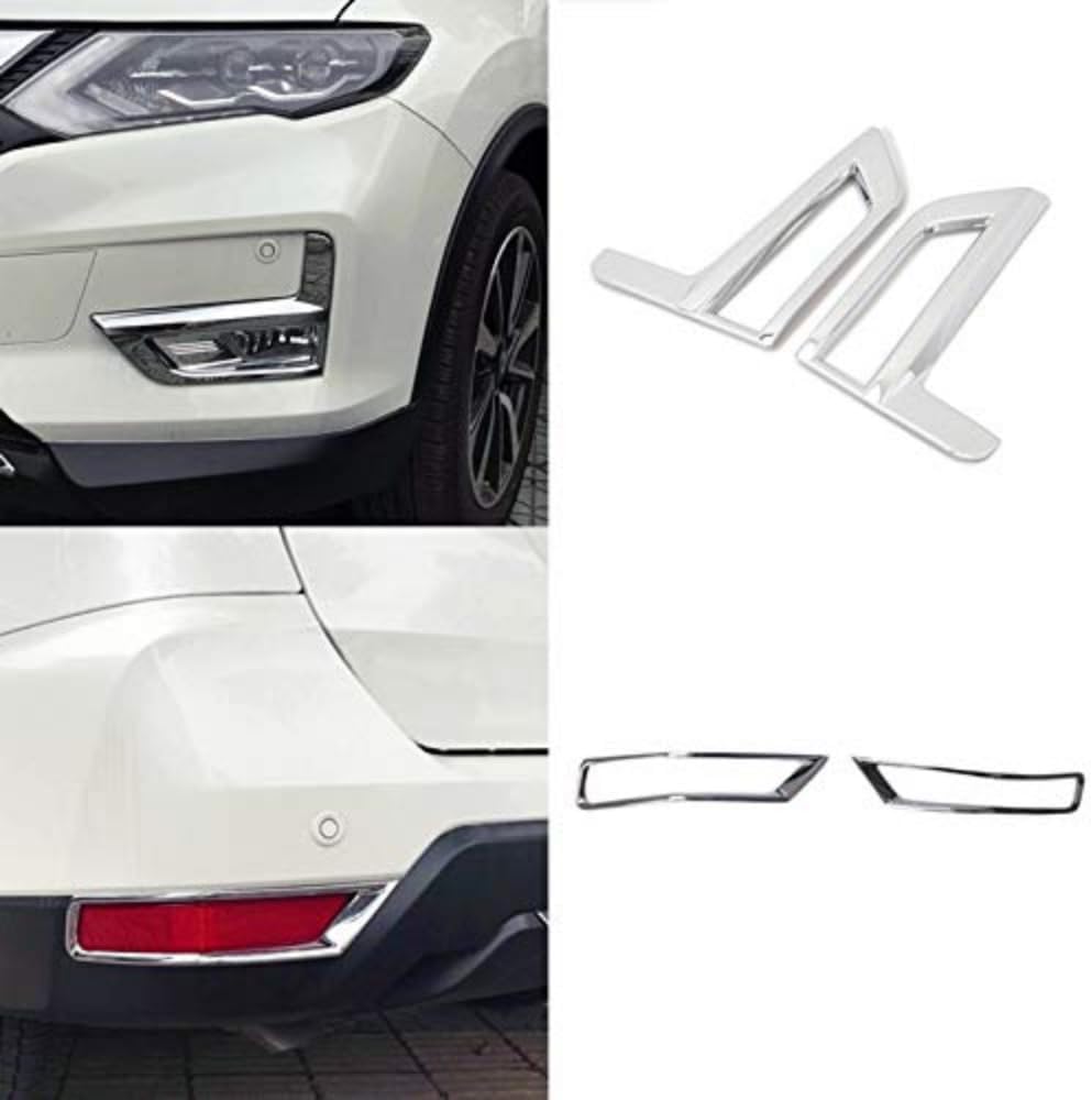 ITrims Car Accessories for Nissan Rogue X-Trail 2014-2021 Front Headlight Lamp Cover Trim 2PCS ABS Chrome (14-21 Headlight Cover)