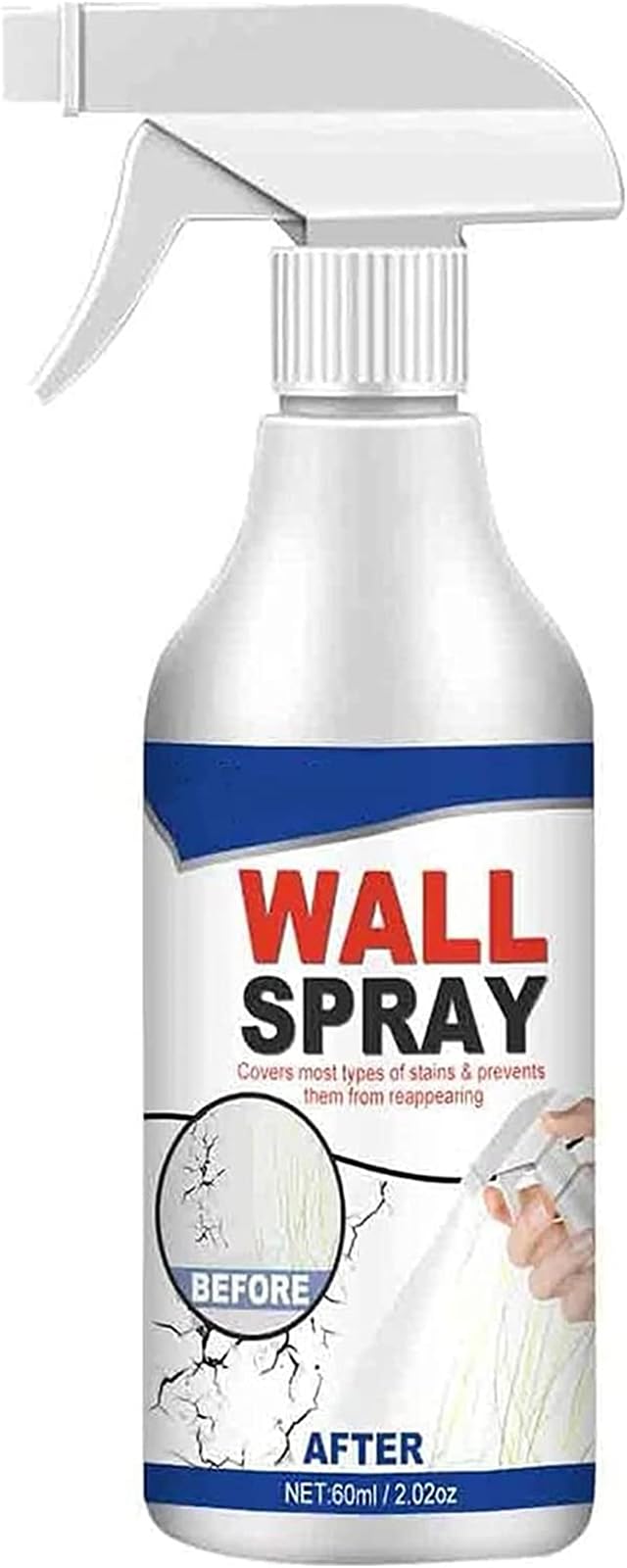 Versatile Wall Repair Spray - Water-Based White Peel and Stain Remover for Ceiling, Sealing Paint With Crack Coverage (1)