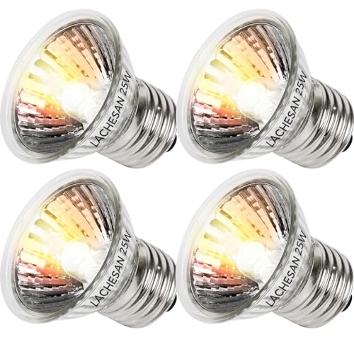 Image of 4-Pack 25W UVA Bulbs, Fit E26 Heat Reptile Lamp, Light Turtle Heat Lamp for Reptiles and Amphibian Tanks, Terrariums and Cages, Works with Various Lamp Fixtures