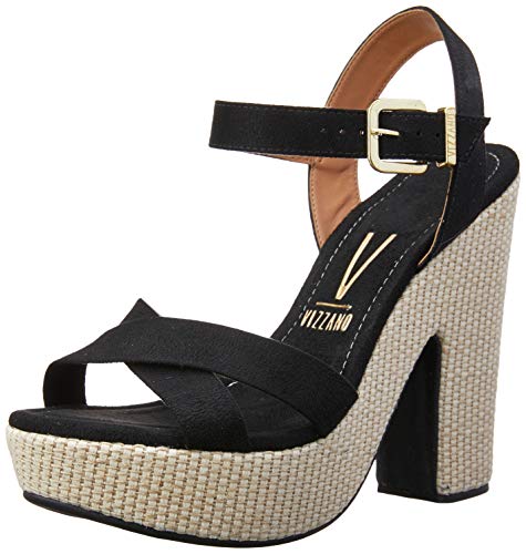 Sandalias Camurca Flex/Tecido Tram London, Vizzano, Feminino, Preto, 37