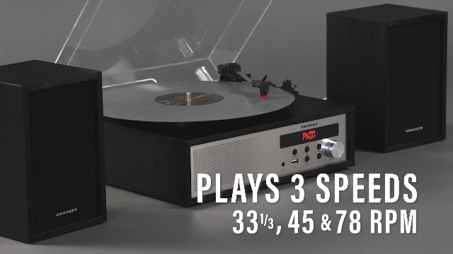 Amazon.com: Crosley CR7022A-BK Sloane Record Player with Speakers