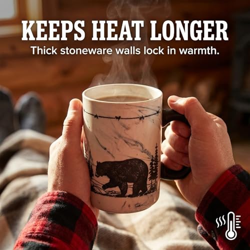 Taza de loza pesada Cape Shore 18oz con diseño de oso miniatura 6