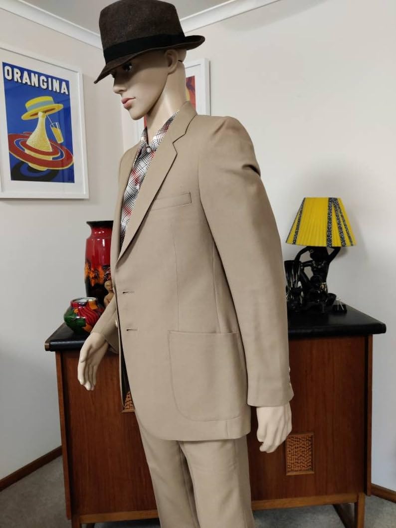 Uomo Due Bottoni Vestito di Affari Lavoro 2 Pezzi Notch Risvolto Smoking