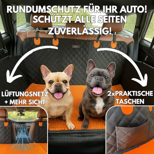Clever Dreams Hundedecke Auto Rückbank - wasserdichte Autoschondecke für Hunde mit festem Boden & Abnehmbarer Schmutzfangmatte, rutschfest & Kratzfest