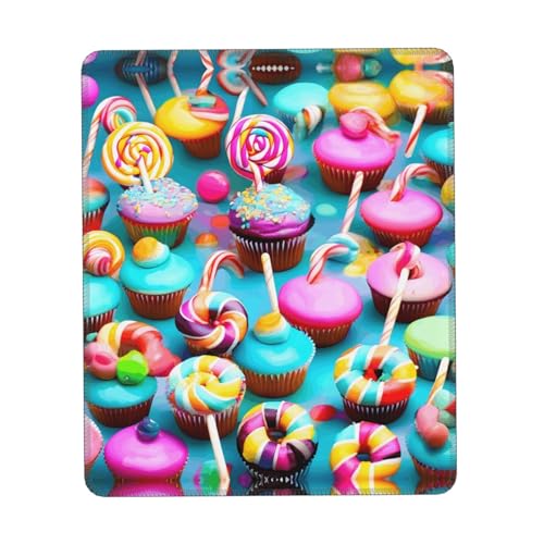 Colorida almohadilla de escritorio vertical con estampado de rosquilla, base de goma gruesa, lavable para oficina, juegos y hogar