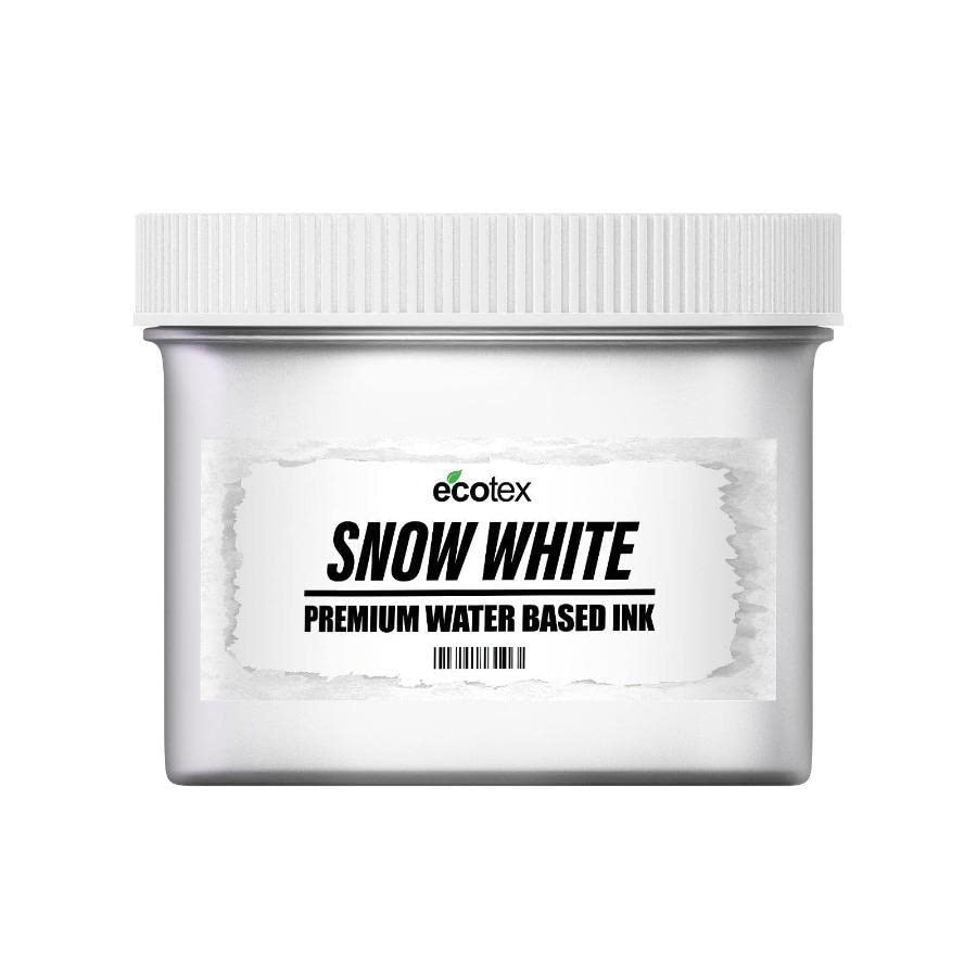 Screen Print DirectEcotex® Snow White Water Based Printing Ink (Pint - 16oz.) - Fabric Ink, Silk Ink, Soft Fabric Ink or Ink for Shirt Printing - Printing Supplies for Printing Kit
