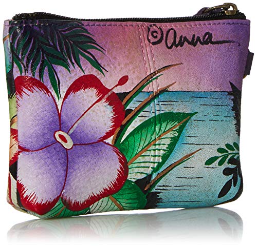 Anna By Anuschka Women's Hand Painted Genuine Leather Coin Pouch - Tropical Flamingos #TOP1