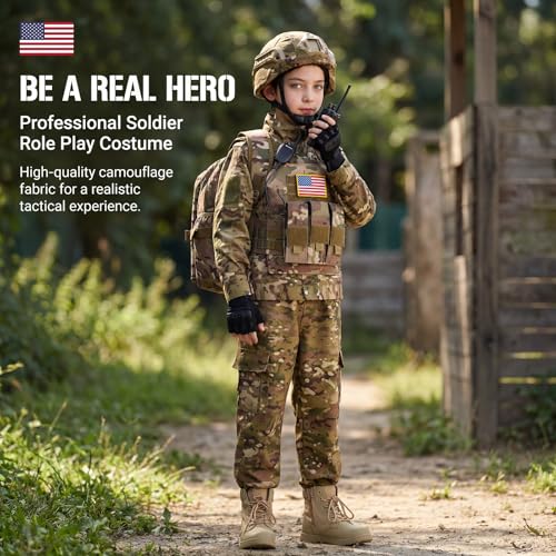 Disfraz militar niño 9-11 años con accesorios tácticos miniatura 4