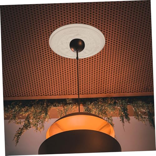 Médaillon de plafond Lurrose en polyuréthane blanc vintage léger - 7