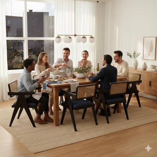 Image of Wooden Dining Table, Oak, Rectangular, Modern Style, 8 Seater, Assembly Required (Walnut, (8 seter) 1 Table)