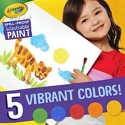 Crayola Spill Proof Paint Set, Washable Paint for Kids, Ages 3, 4, 5, 6