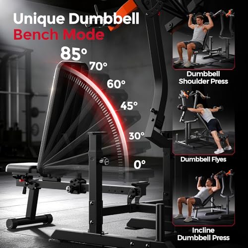 Image of FEIERDUN SO2 Chest Press Machine, Heavy-Duty Bench Press Machine with 4-Level Adjustable Independent Converging Arms, Unique Adjust Bench Design, Strength Training Equipment