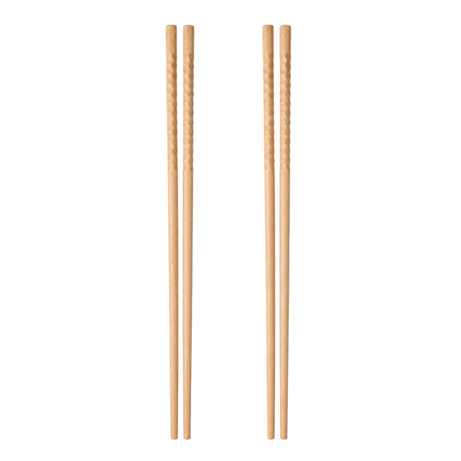 YouXunGS 2 Pairs 32cm Extra Long Wooden Cooking Chopsticks, Reusable Non-Slip Kitchen Chopsticks for Frying, Hot Pot, Noodles & Daily Cooking