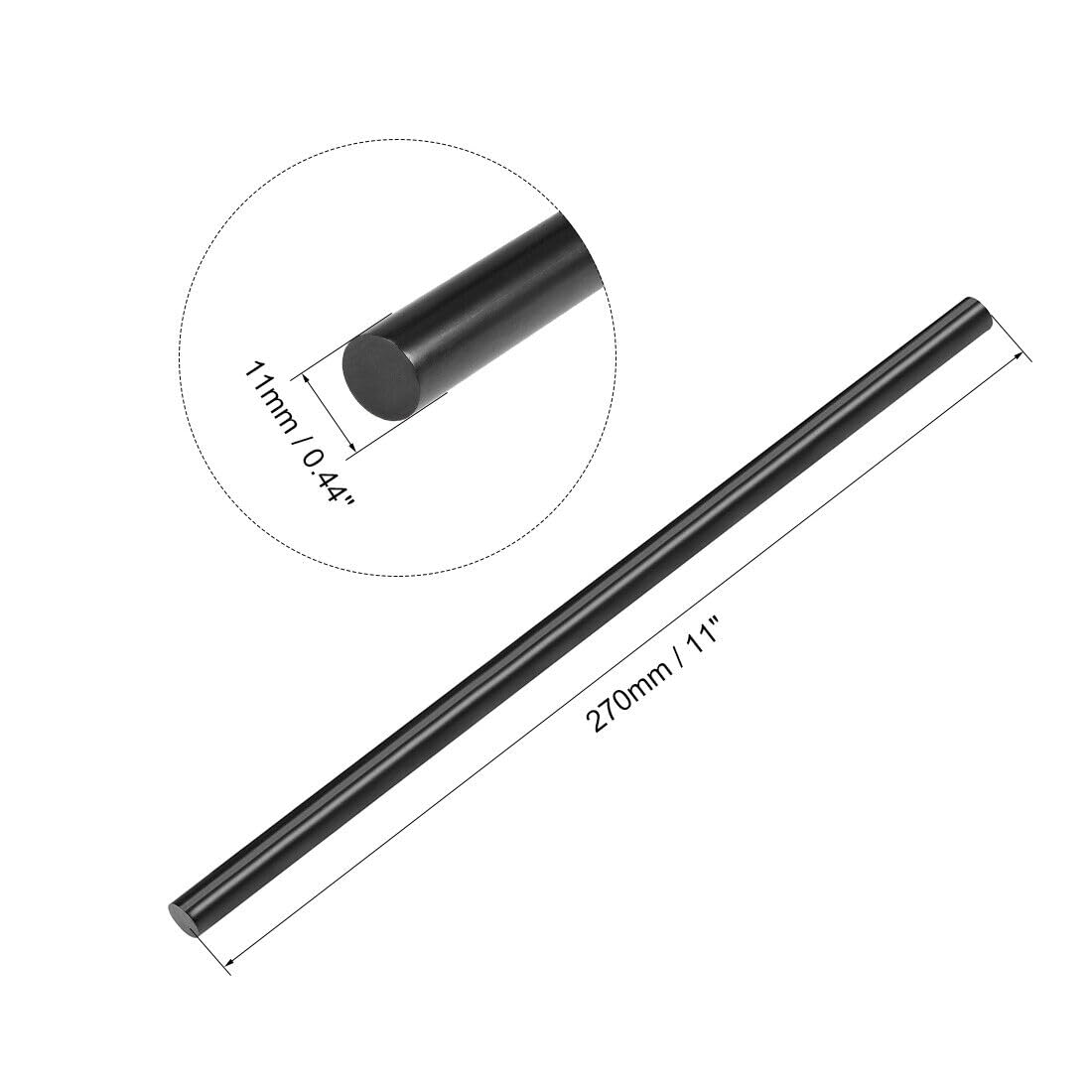 Mini Hot Glue Gun Sticks 11-inch x 0.44-inch for Glue Guns, Black 5pcs