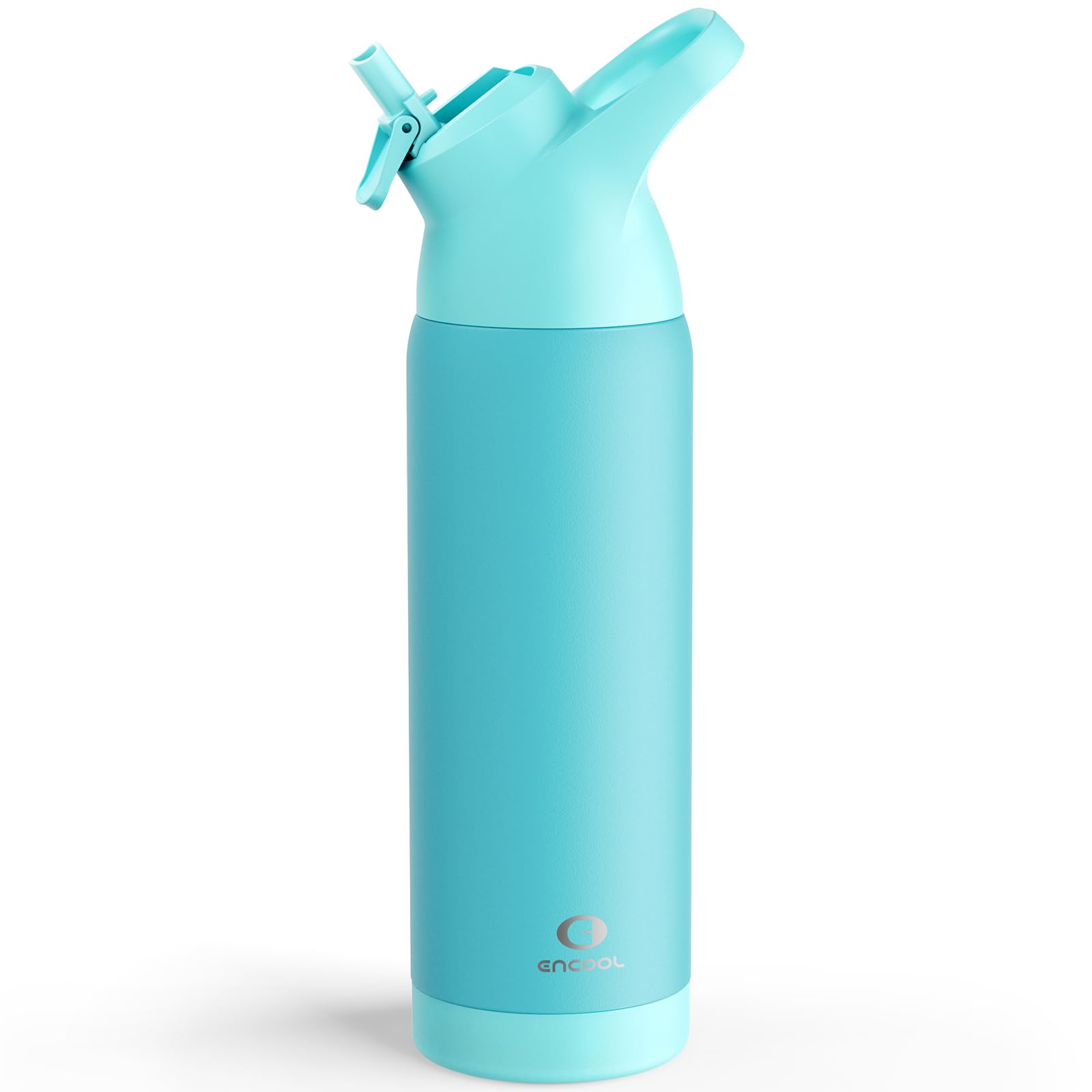 Insulated Water Bottle with Straw - Encool Stainless Steel Water Bottle, Reusable Leakproof and BPA-Free for Sports, Trave...