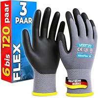 MK-Glove Arbeitshandschuhe Herren aus Nylongewirke (3 Paar) - Präzise und Angenehme Schutzhandschuhe - Robust Montagehandschuhe aus Atmungsaktiv Maschenware - Grau - 7-S