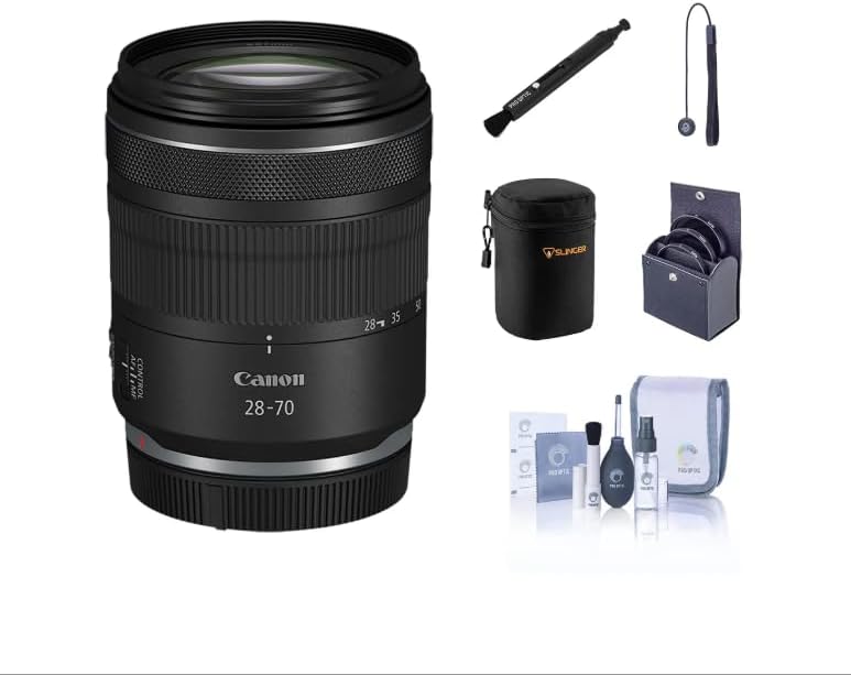 Canon RF 28-70mm f/2.8 is STM Lens, Bundle with Digital Essentials Filter Kit, UV/CPL/ND2, Soft Lens Case, Cleaning Kit, Canon 1-Year Limited Warranty