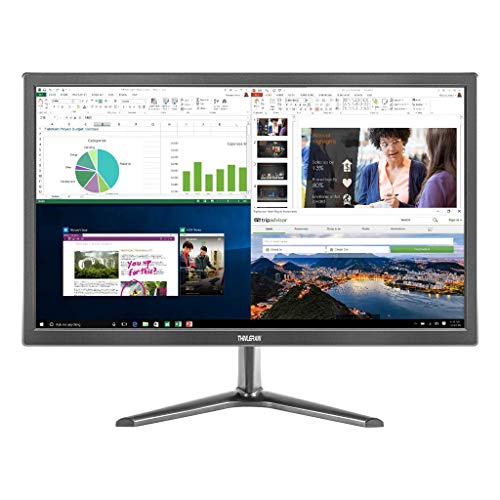 Monitor PC 19 Pulgadas VGA HDMI 1366 × 768 HD Monitor (60Hz, Tiempo de Respuesta de 5ms, montable en VESA, Altavoces Integrados, TN) Monitor Gaming, Thinlerain