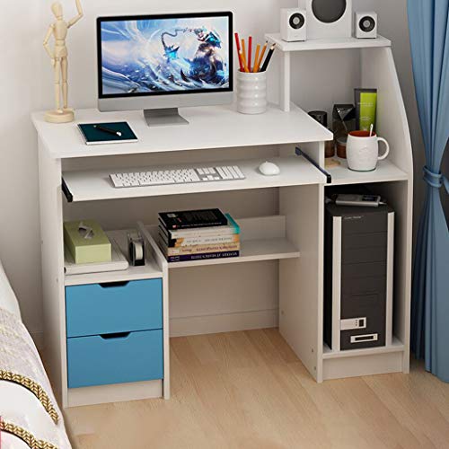 MeButiko Simpleness Laptop Computer Desk with Drawer Shelf Office Home Modern Small Desk for Small Space