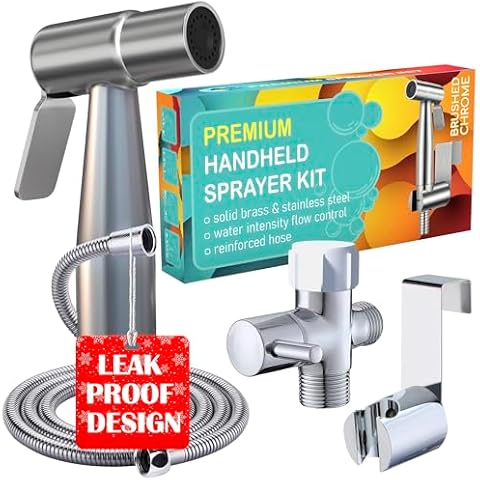 AVAbay Bidet Sprayer - Jet Spray for Toilet, Adjustable Water Pressure, Easy to Install - Toilet Faucet, Bidet Attachment for Toilet, Muslim Shower for Feminine Wash and Cloth Diaper Sprayer Cover