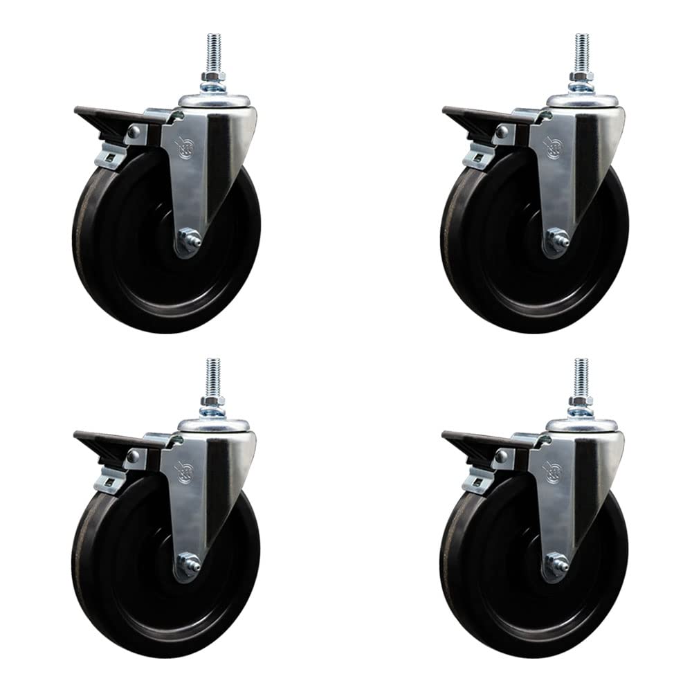 Phenolic Swivel Threaded Stem Caster Set of 4 w/6